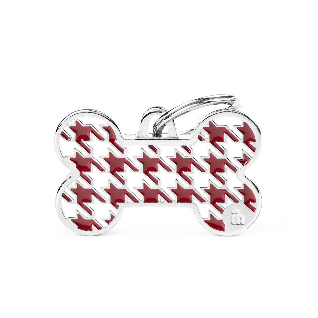 MyFamily Médaille Os Houndstooth - Grand Rouge