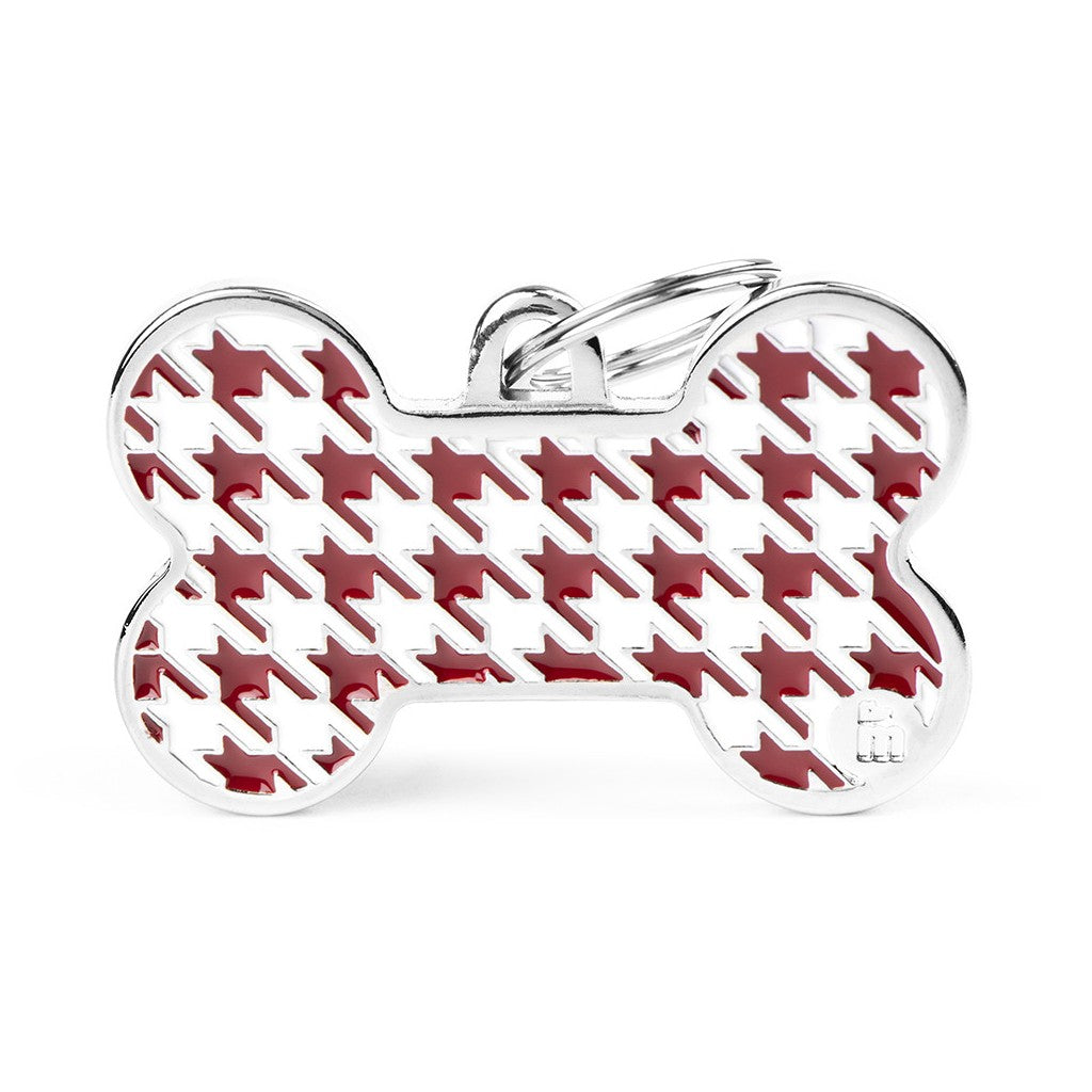 MyFamily Médaille Os Houndstooth - Très grand Rouge