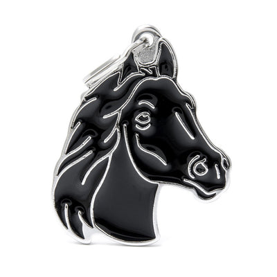 MyFamily Médaille Cheval Noir pour chien et chat