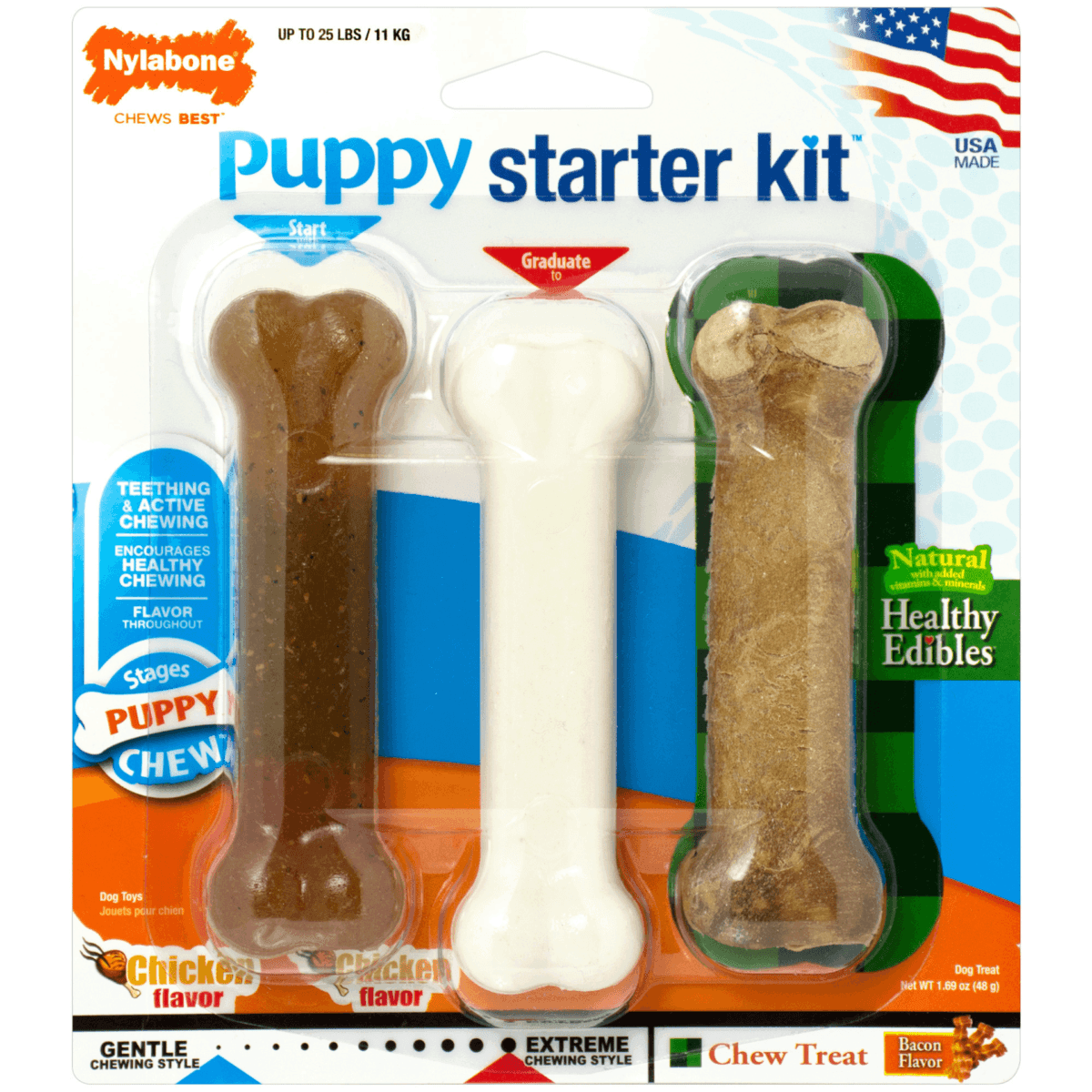 Nylabone pour Chiots Trousse de Départ Poulet