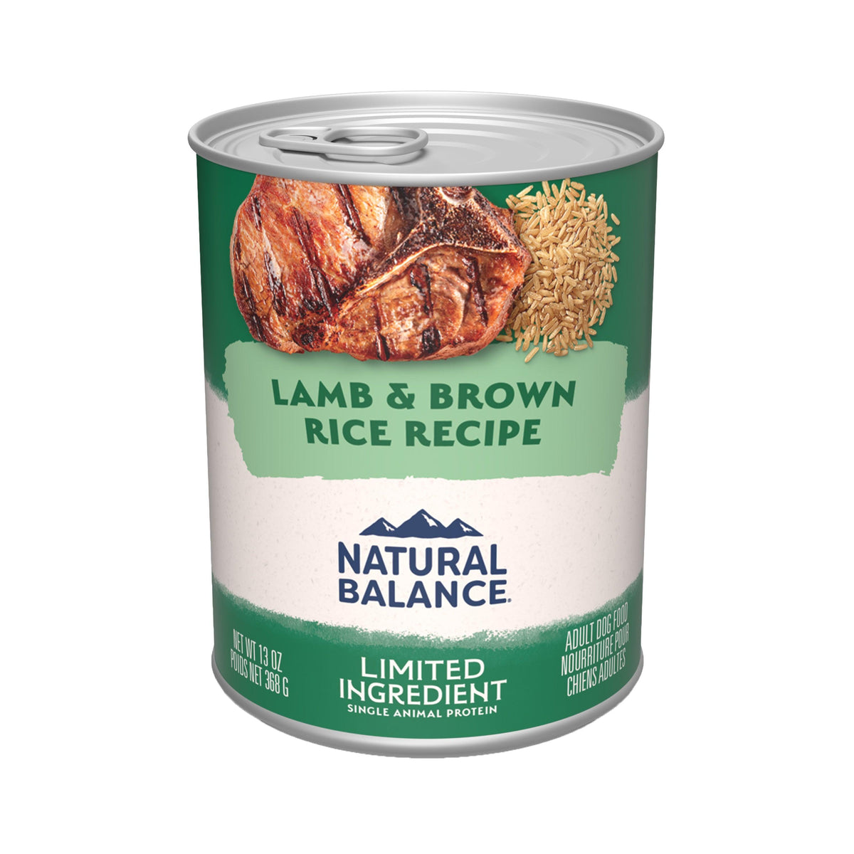 Natural Balance pour Chiens Formule « LID » d'Agneau & Riz Brun en Conserves