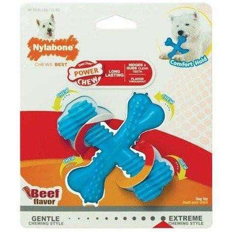 Nylabone Os Durable en Forme X Petit Saveur de Boeuf pour chien