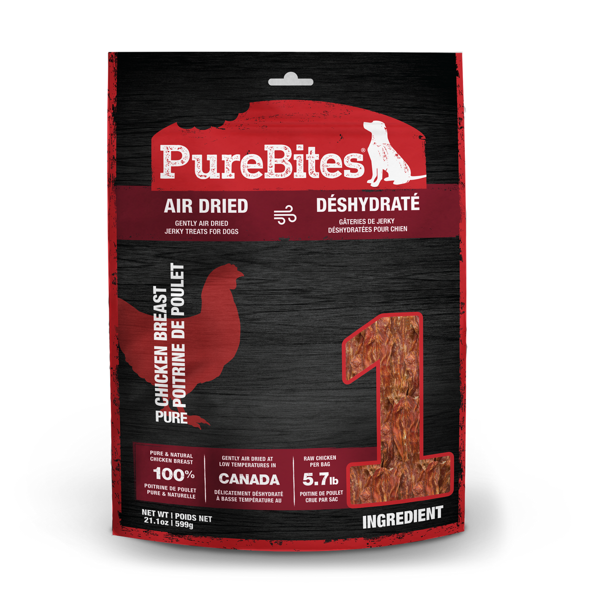 PureBites chien jerky de poulet