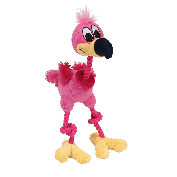 Jouet Puppy Luvz Dogit en peluche avec organe sonore, flamant rose pour chien