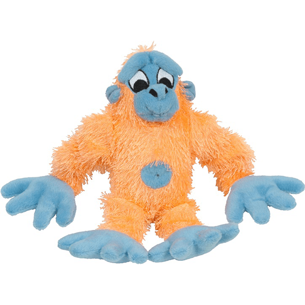 Jouet Puppy Luvz Dogit en peluche avec organe sonore, gorille orange et bleu pour chien