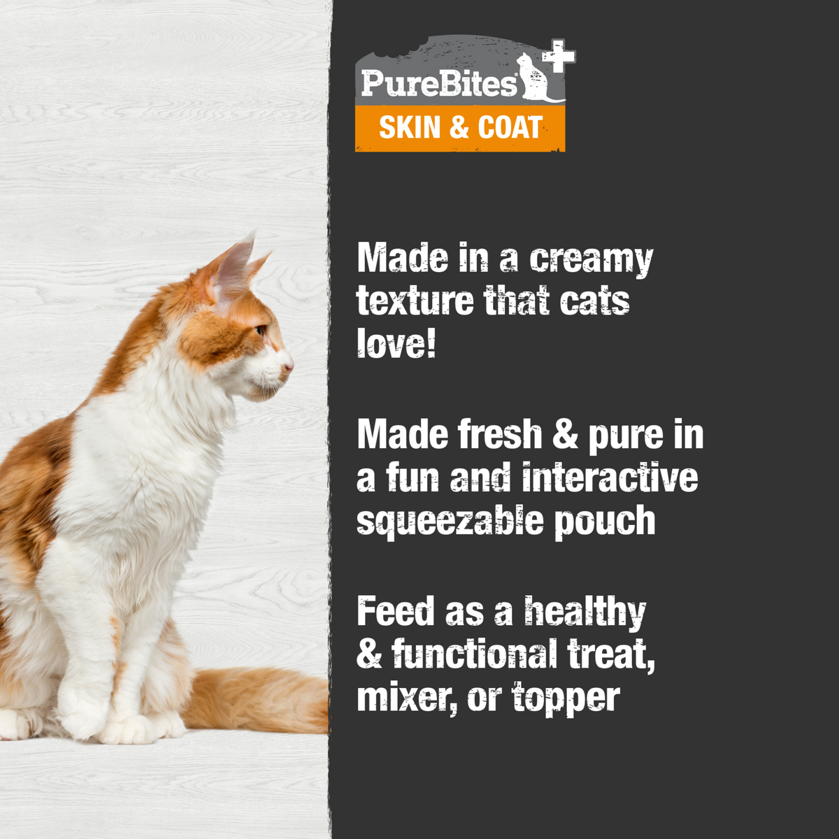 PureBites+ chat crémeux peau & pelage