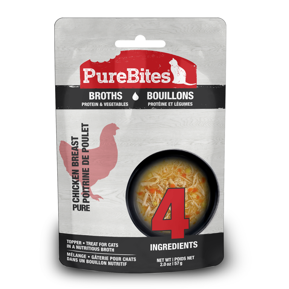 PureBites chat bouillon poulet/légumes