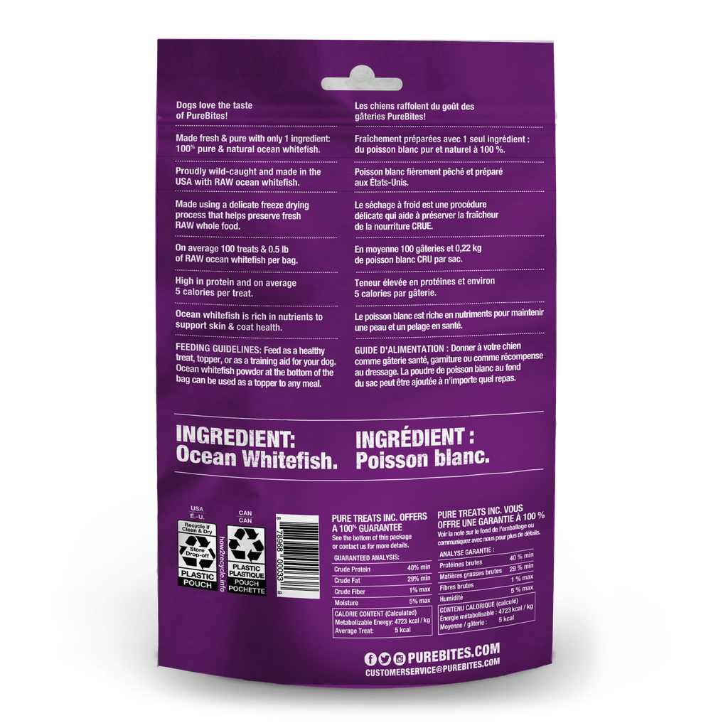 PureBites chien poisson blanc