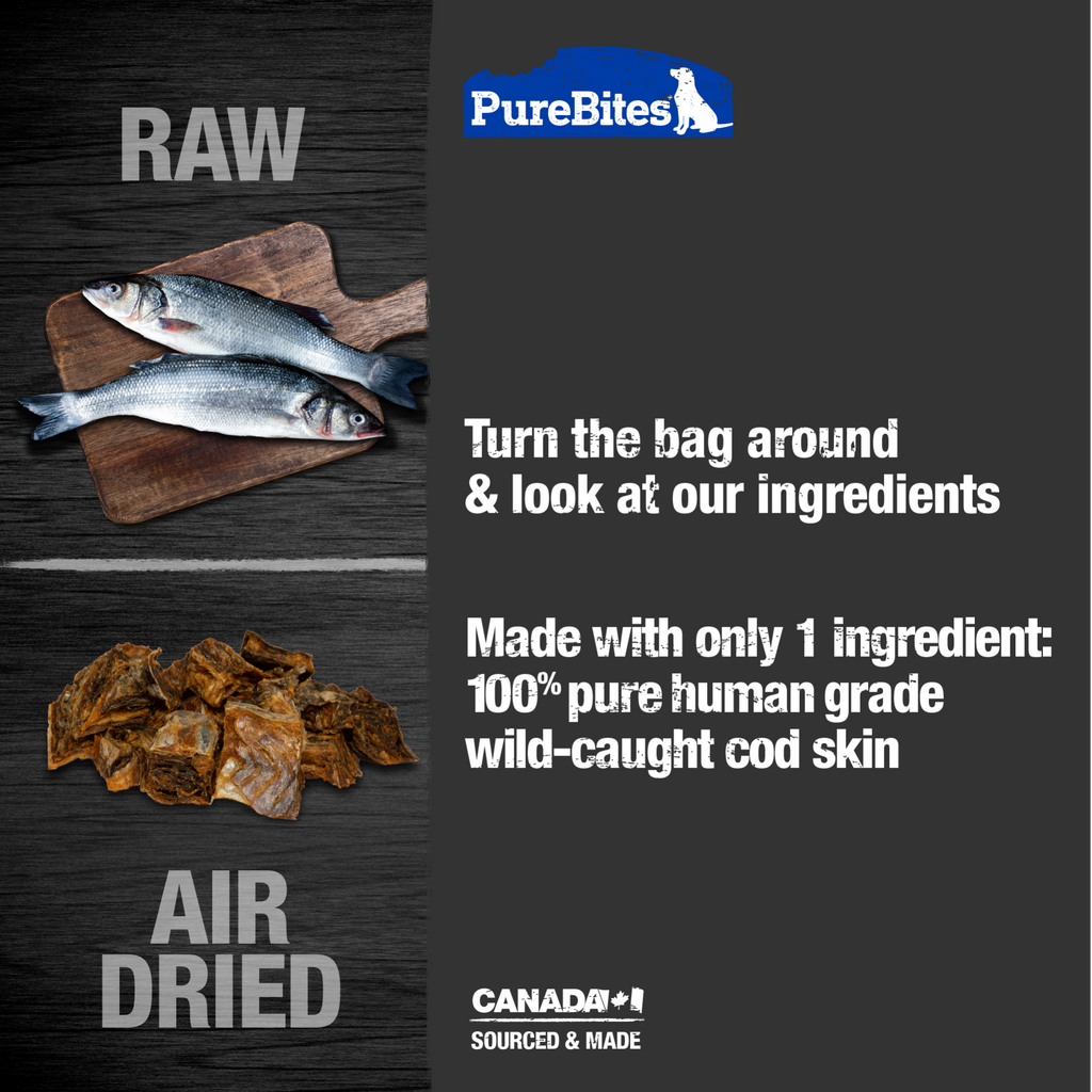 PureBites chien jerky peau de morue