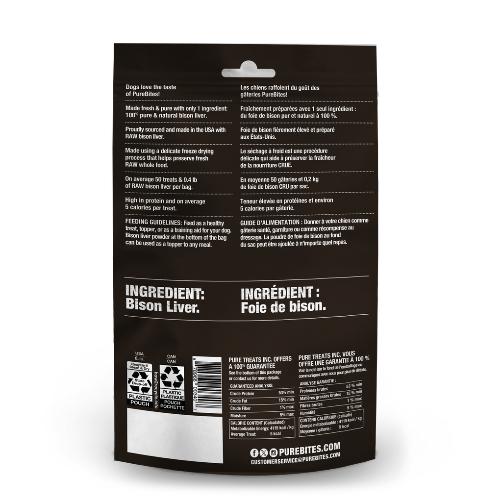 PureBites Wild chien foie de bison