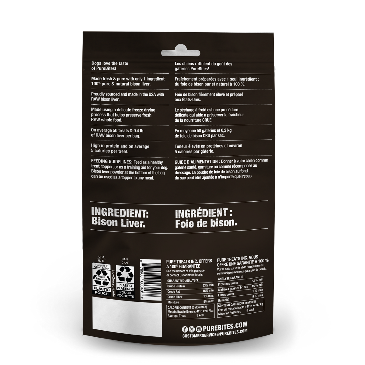 PureBites Wild chien foie de bison