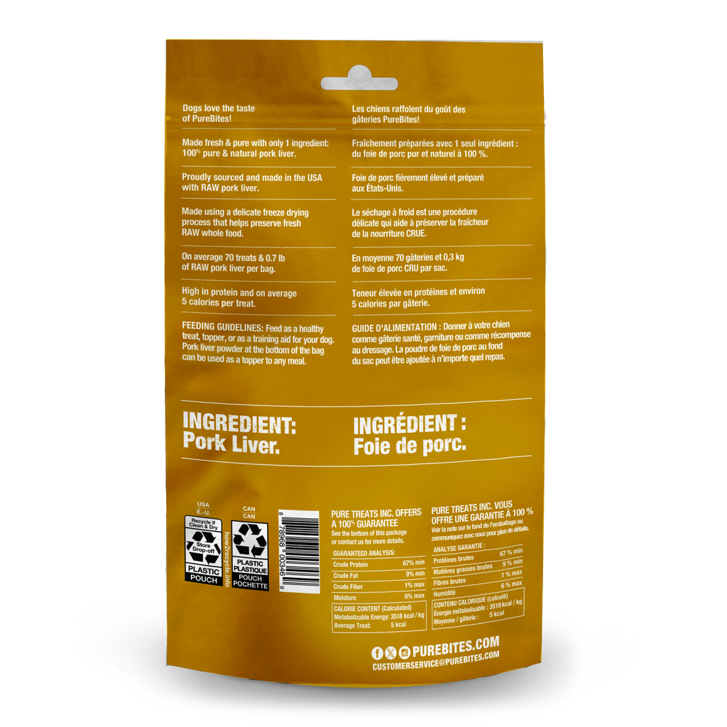 PureBites chien foie de porc