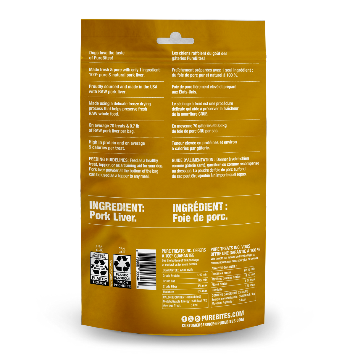 PureBites chien foie de porc