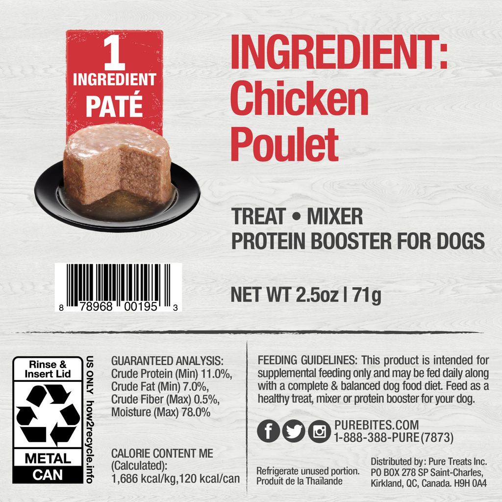 PureBites chien pâté poulet