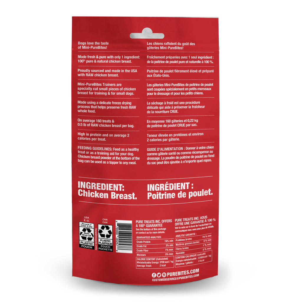 PureBites chien mini trainer poulet