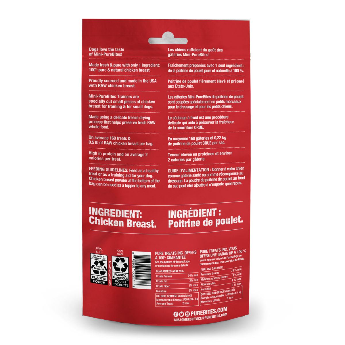 PureBites chien mini trainer poulet